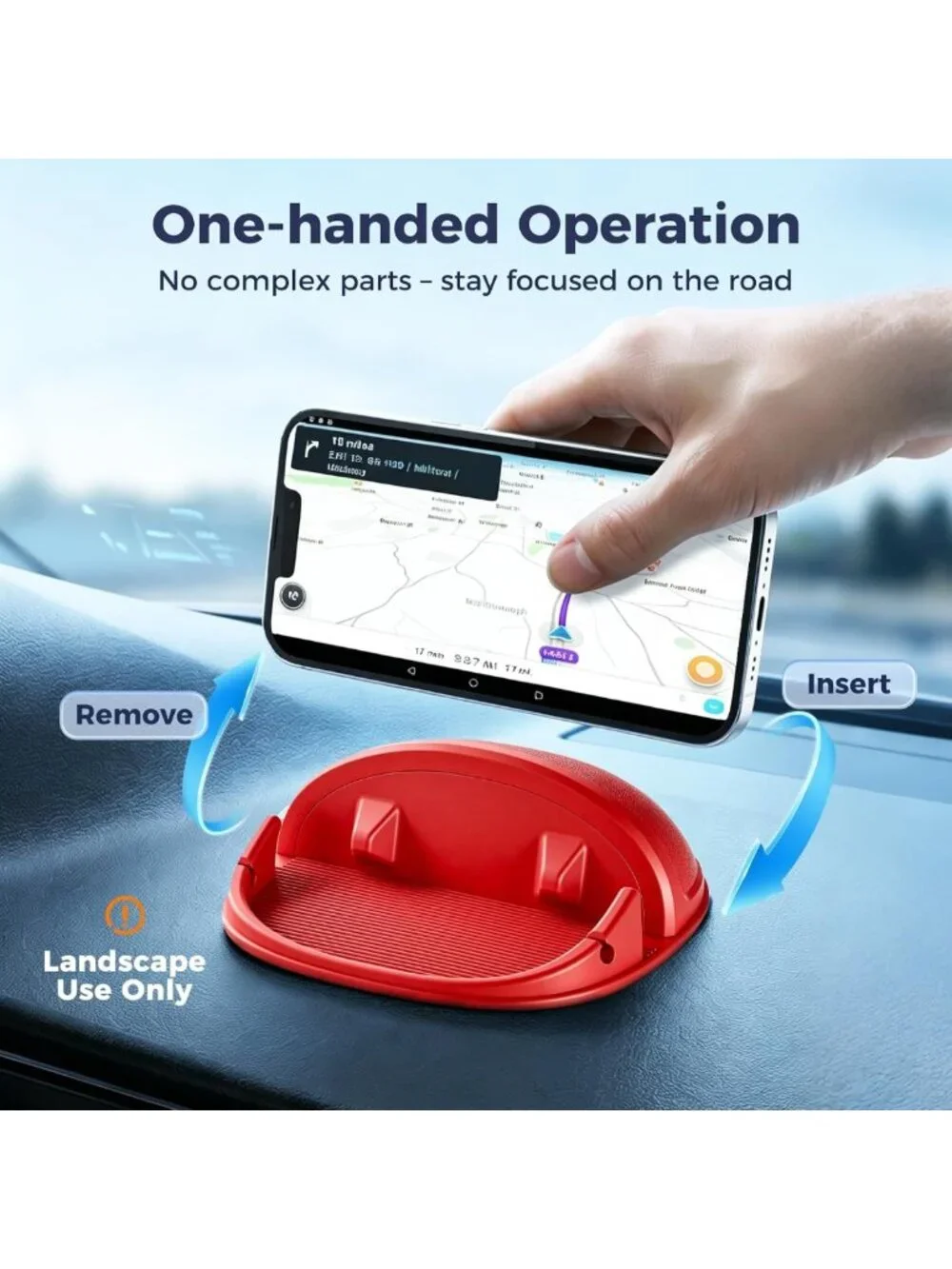 Universal Car Phone Holder & Mount - Silicone Dashboard Pad for iPhone, Samsung